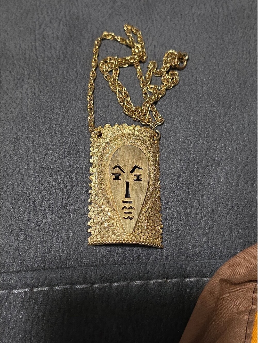 Rare Vintage African tribal mask pendant (often associated with museum replica..